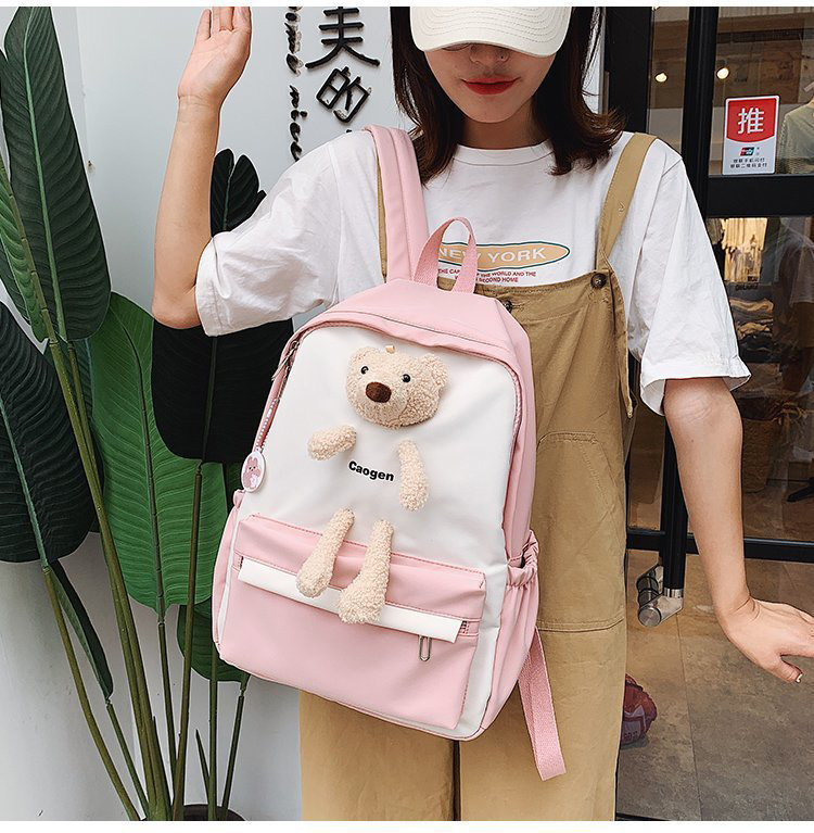 Fashion Taro Powder Cartoon Doll Bear Backpack,Backpack