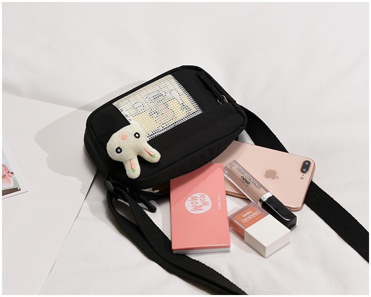 Fashion Pink Solid Color Rabbit Cartoon Diagonal Package,Shoulder bags