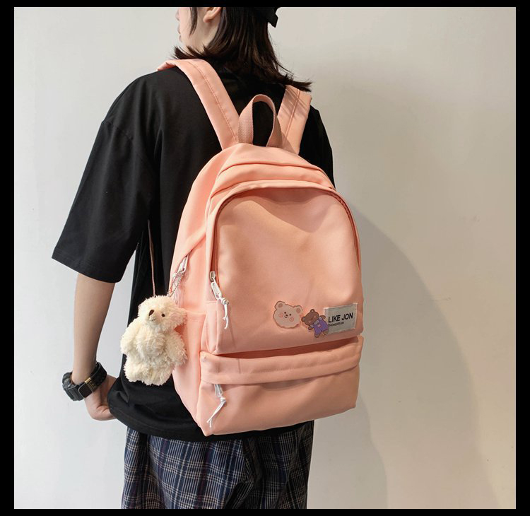 Fashion Pink To Send Bear Pendant Cartoon Bear Backpack,Backpack
