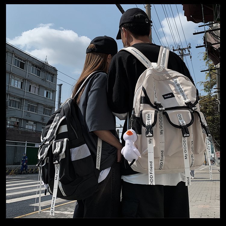 Fashion Black Send Pendant Large-capacity Letter Backpack,Backpack