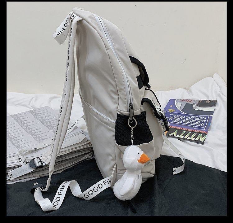 Fashion White Send Pendant Large-capacity Letter Backpack,Backpack