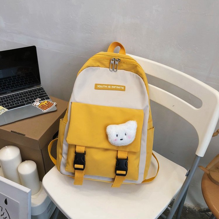 Fashion Yellow To Send A Bear Shoulder Bear Backpack,Backpack