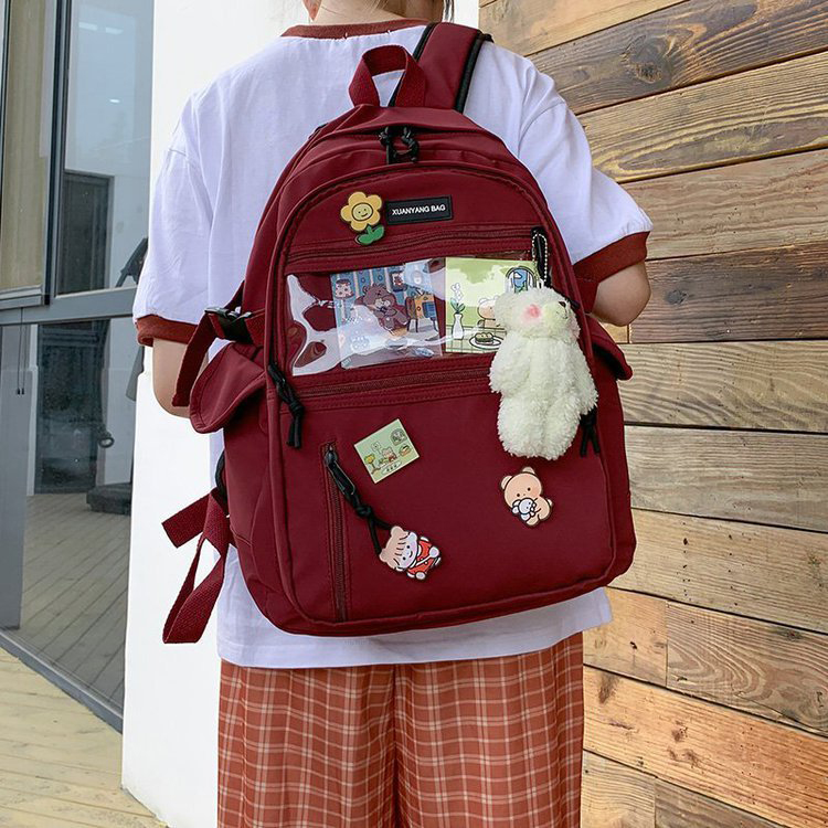 Fashion Send A Bear Pendant On White Cartoon Transparent Card Badge Doll Backpack,Backpack
