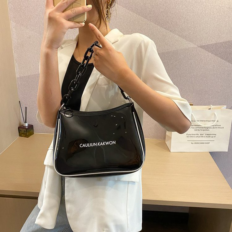 Fashion Black Transparent Acrylic Chain Underarm Bag,Shoulder bags