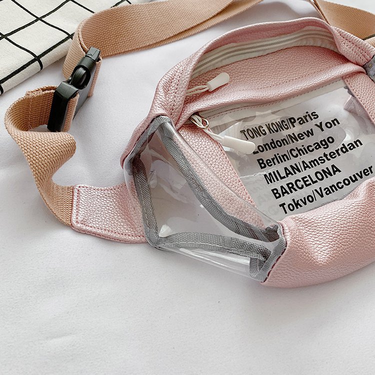 Fashion Black Transparent Colorblock Letter Crossbody Bag,Shoulder bags