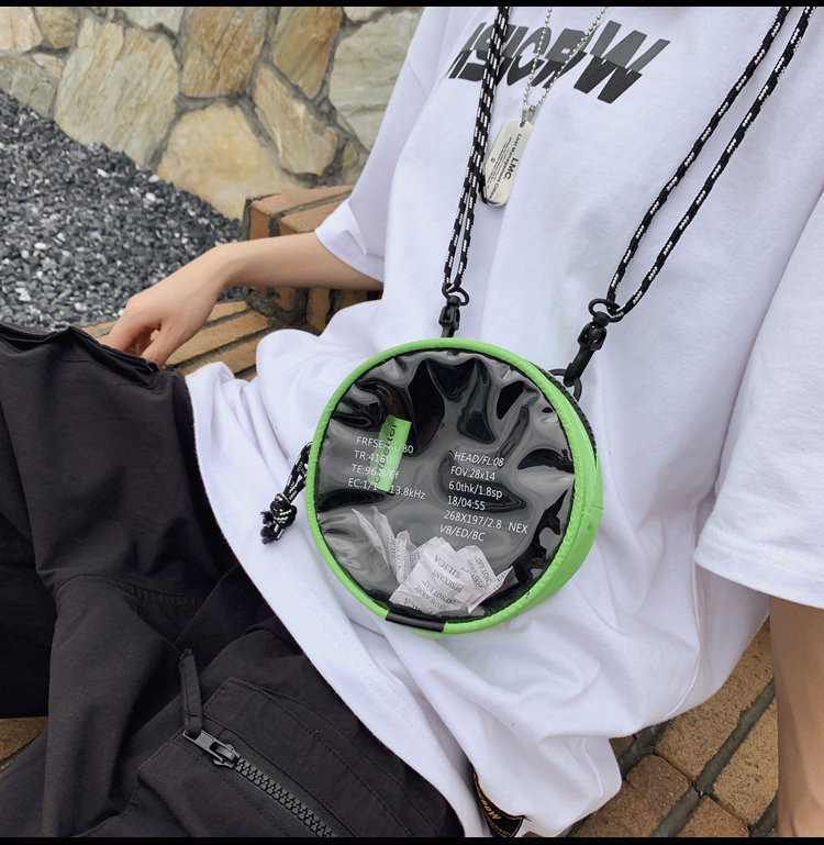 Fashion Green Transparent Round Crossbody Bag,Shoulder bags