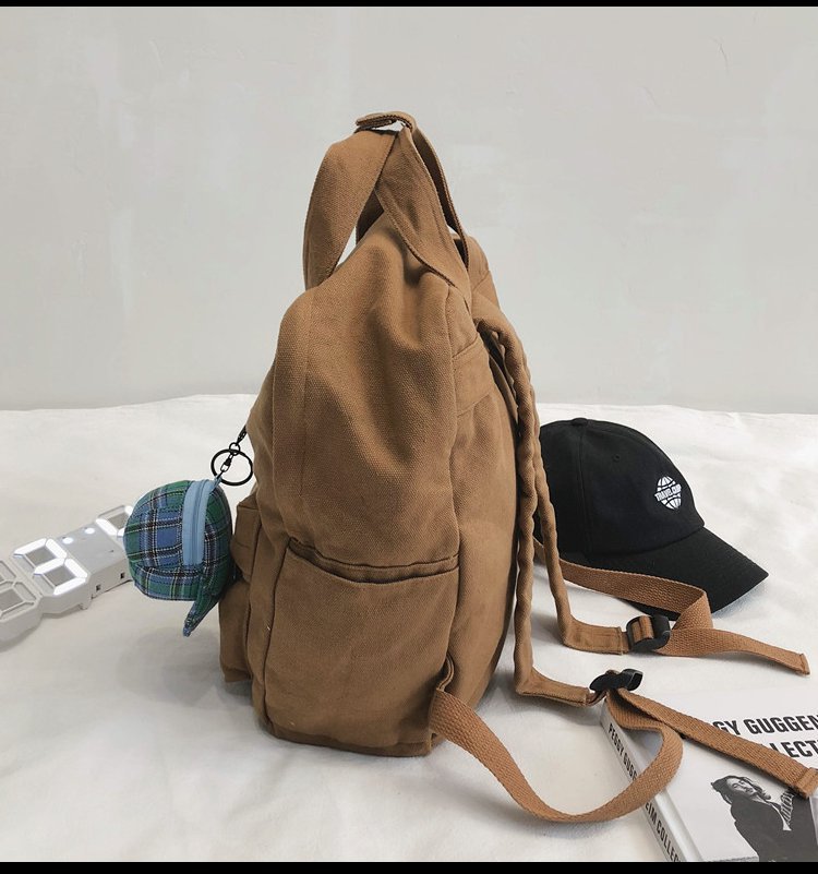 Fashion Black Hat Pendant Washed Backpack,Backpack