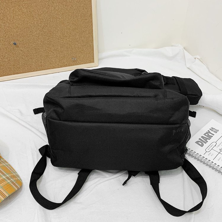 Fashion Black Multi-pocket Large-capacity Letter Logo Backpack,Backpack