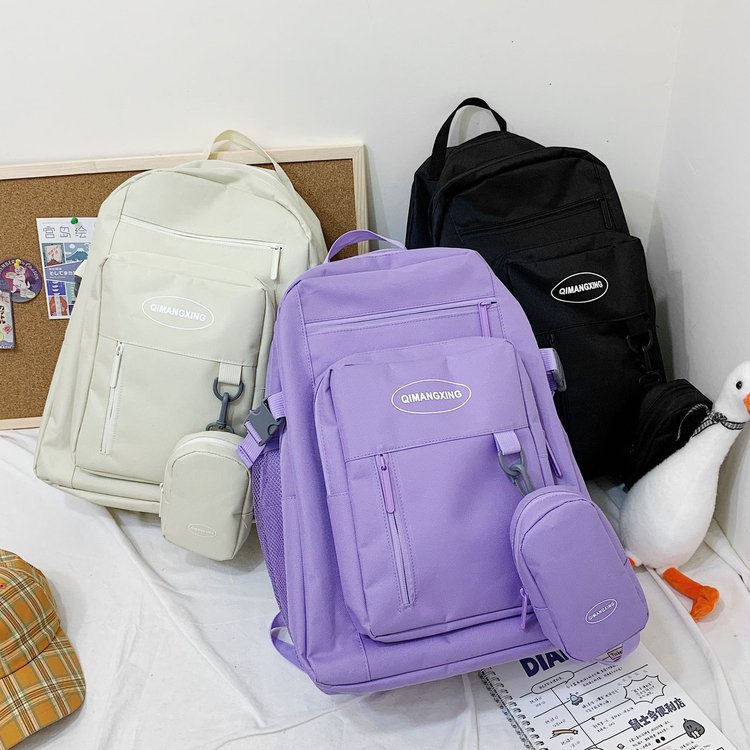 Fashion Violet Multi-pocket Large-capacity Letter Logo Backpack,Backpack