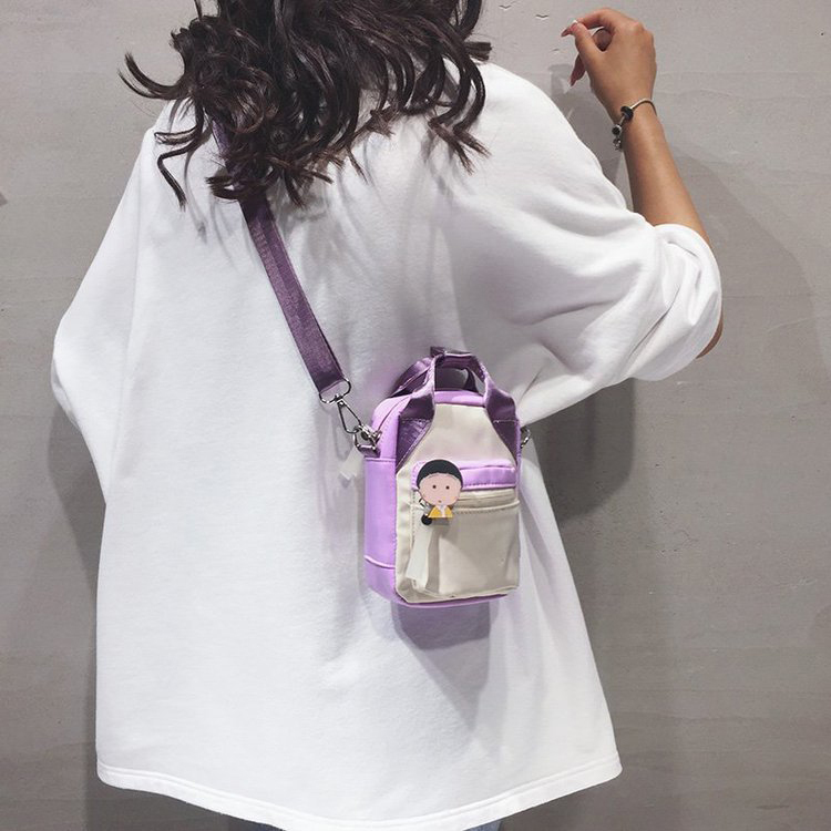 Fashion Purple Contrast Stitching Small Balls Oxford Cloth Shoulder Messenger Bag,Shoulder bags