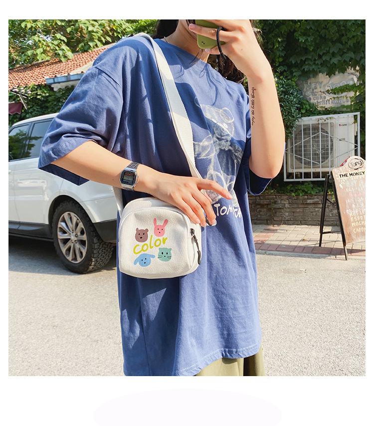 Fashion White Bunny Hit Color Printed Shoulder Messenger Bag,Shoulder bags