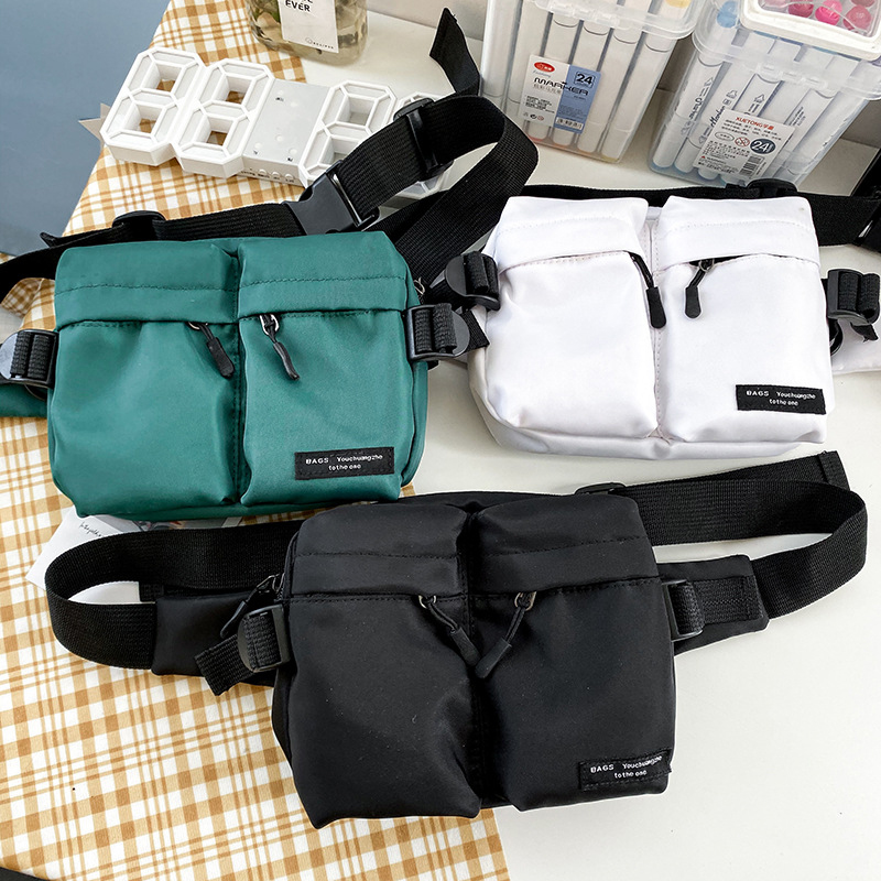 Fashion White Multi-pocket Solid Color Crossbody Bag,Shoulder bags