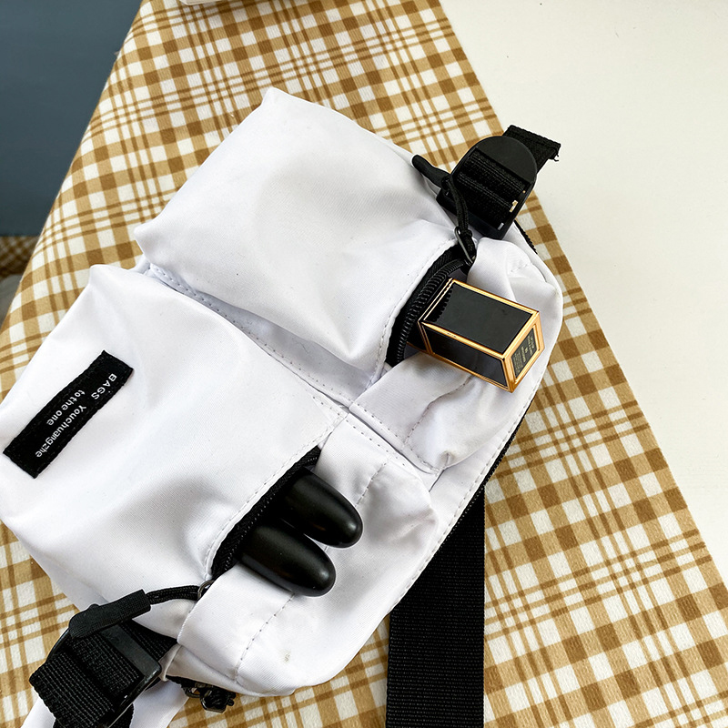 Fashion Black Multi-pocket Solid Color Crossbody Bag,Shoulder bags