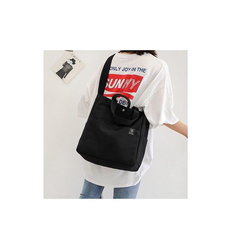 Fashion Black Canvas Solid Color Shoulder Messenger Bag,Shoulder bags