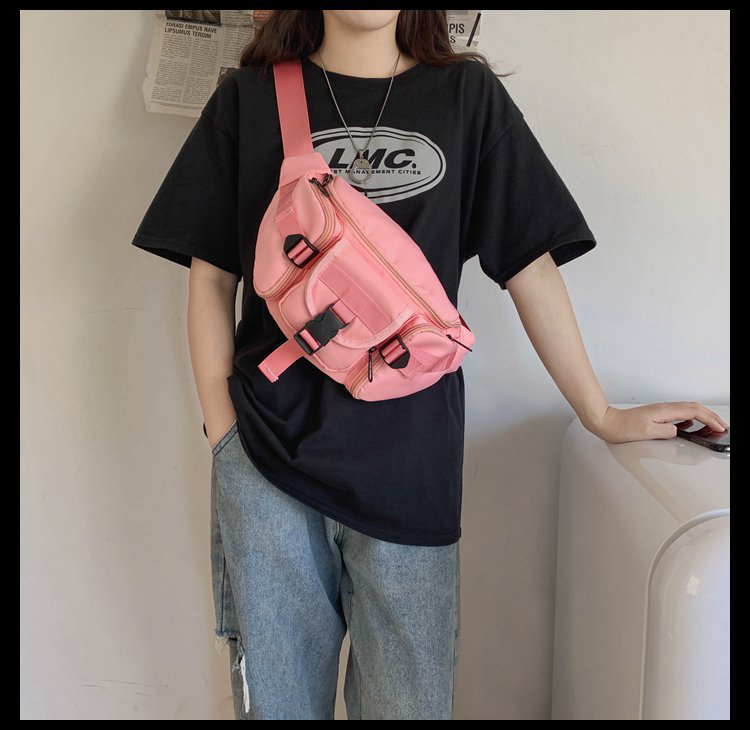 Fashion Black Solid Color Multi-pocket Crossbody Shoulder Bag,Messenger bags