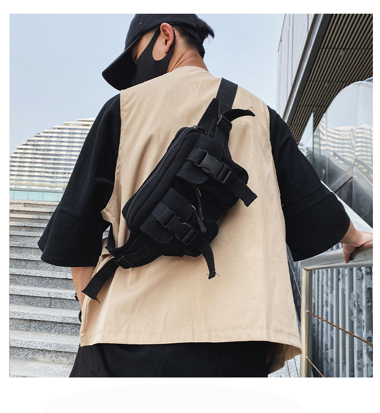 Fashion White Multi-pocket Mortise Canvas Shoulder Bag,Shoulder bags