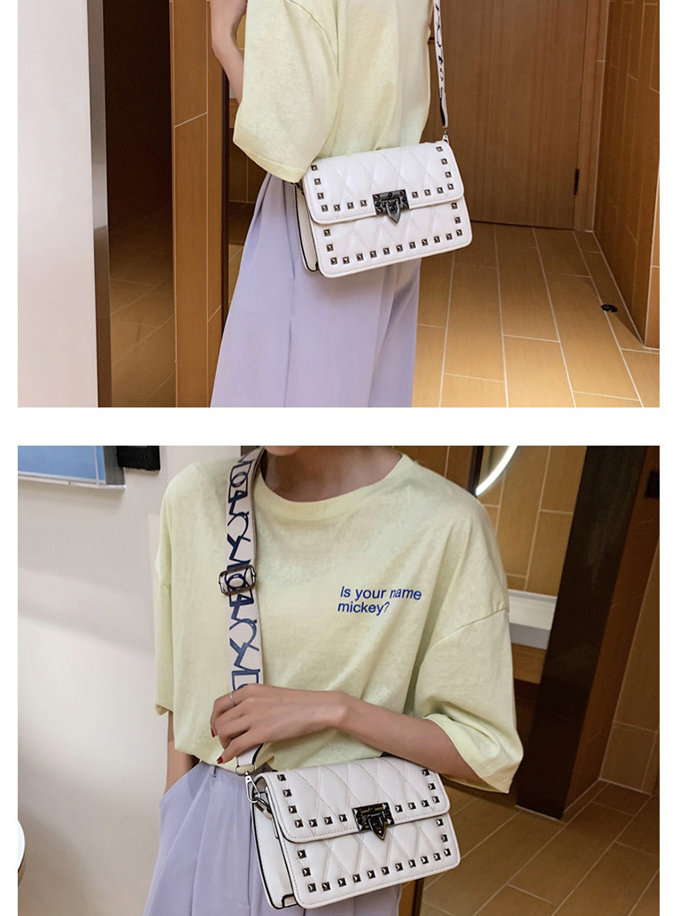 Fashion Green Broadband Rivet Embroidery Thread Shoulder Bag,Shoulder bags