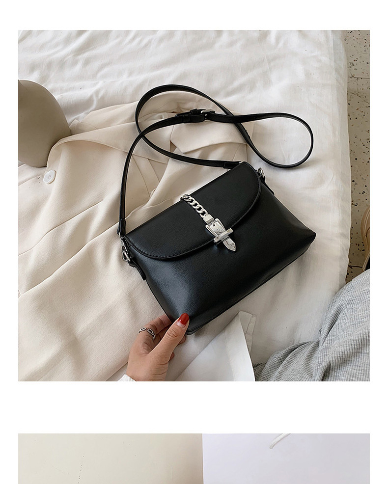 Fashion Black Chain Buckle Shoulder Bag,Shoulder bags