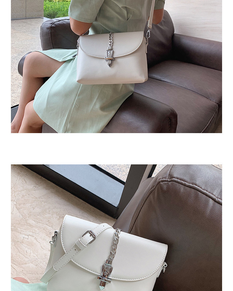 Fashion White Chain Buckle Shoulder Bag,Shoulder bags