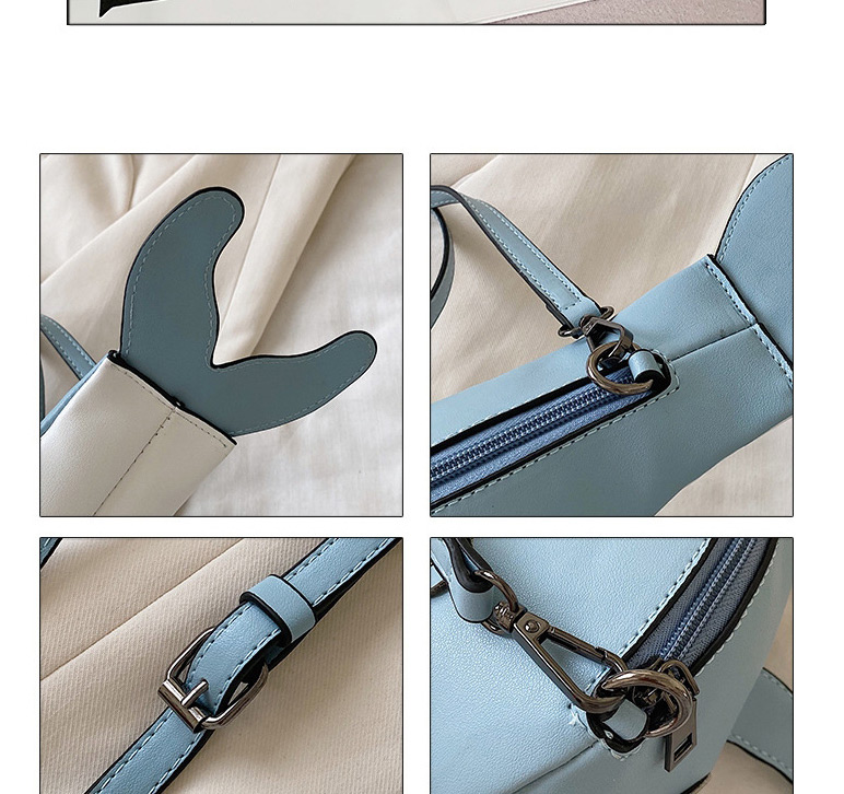 Fashion Navy Blue One-shoulder Cross-body Contrast Whale Bag,Shoulder bags