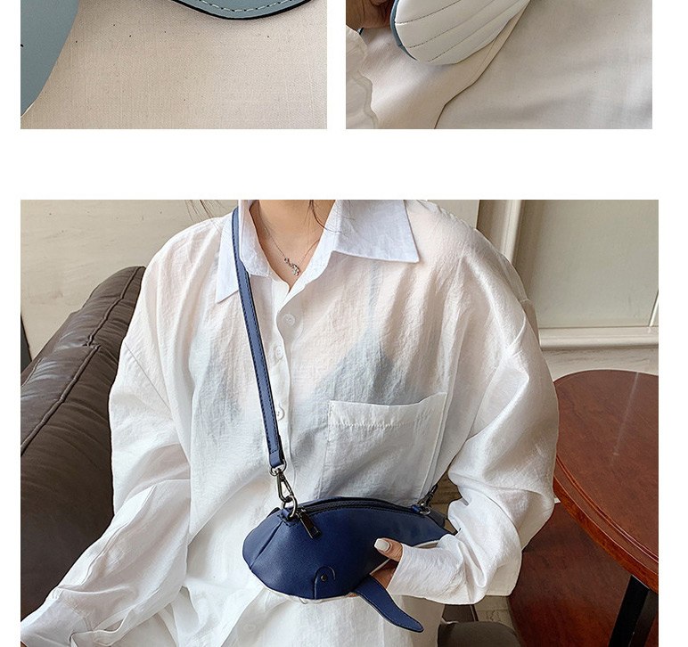 Fashion Blue One-shoulder Cross-body Contrast Whale Bag,Shoulder bags