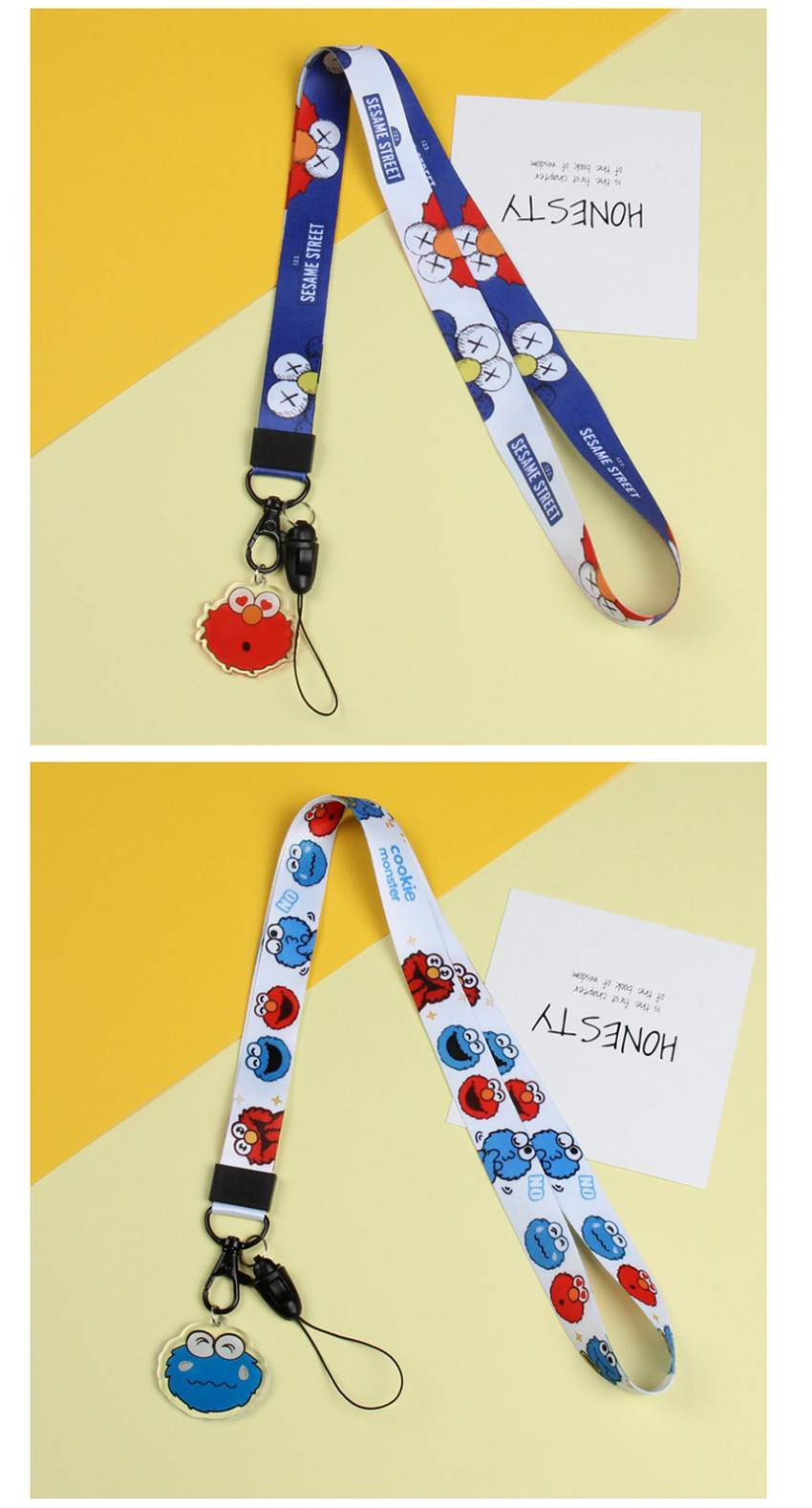 Fashion Beverney Cartoon Pendant Wide Flat Braid With Mobile Phone Lanyard,Phone Chain