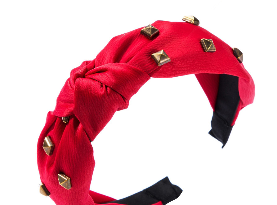 Fashion Red Alloy Square Knotted Wide-brimmed Hair Band,Head Band