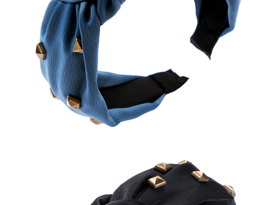 Fashion Navy Blue Alloy Square Knotted Wide-brimmed Hair Band,Head Band