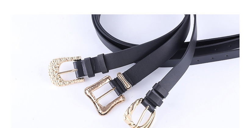 Fashion Black Two Gold Buckle Pin Buckle Belt,Wide belts