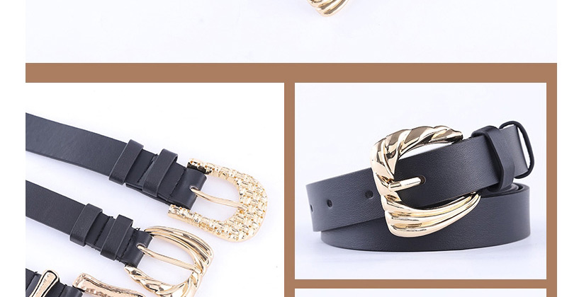 Fashion Black One Gold Buckle Pin Buckle Belt,Wide belts