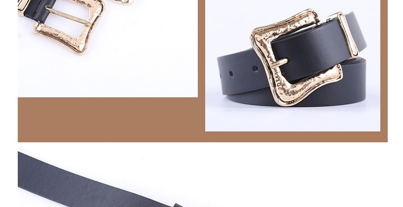 Fashion Black Two Gold Buckle Pin Buckle Belt,Wide belts
