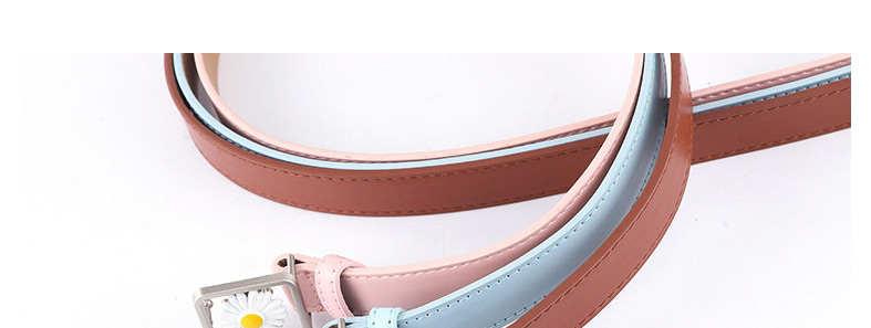 Fashion Sky Blue Daisy Concave Belt,Wide belts