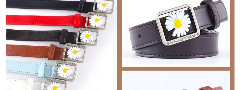 Fashion Red Daisy Concave Belt,Wide belts