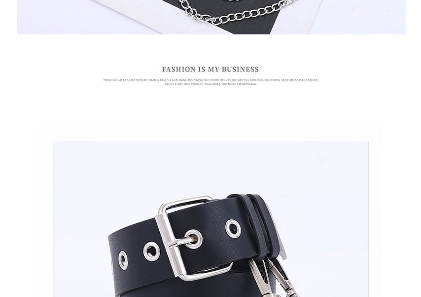 Fashion Black (without Chain) Chain Eye Belt,Wide belts
