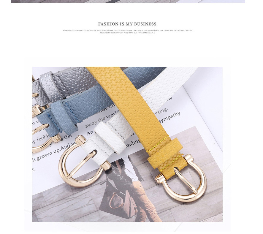 Fashion White Straw Mat Pattern Pu Pin Buckle Belt,Wide belts