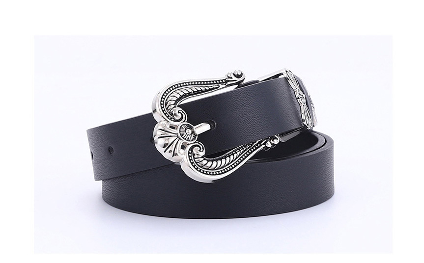 Fashion Black + 3 Chain Metal Carved Three-piece Butterfly Buckle Chain Belt,Wide belts