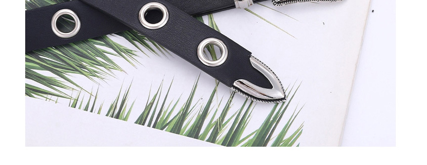 Fashion Black +1 Chain Openwork Eye Chain Belt,Wide belts