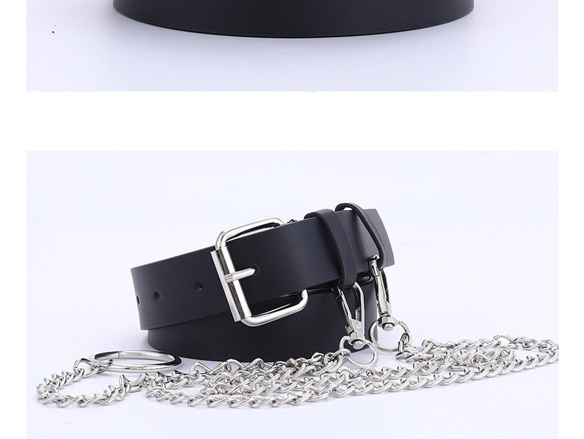 Fashion Black +5 Chain Chain Jeans Hanging Chain Belt,Wide belts