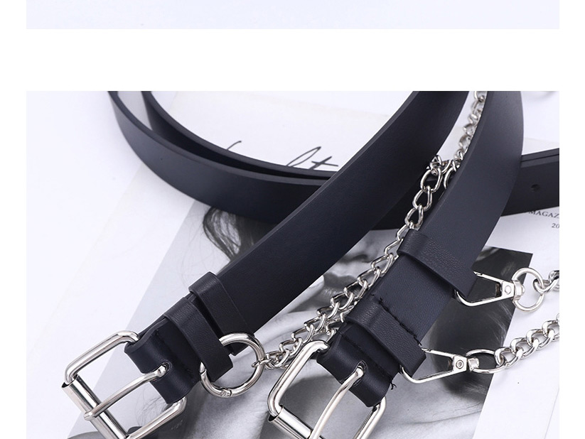 Fashion Black + 3 Chain Chain Jeans Hanging Chain Belt,Wide belts