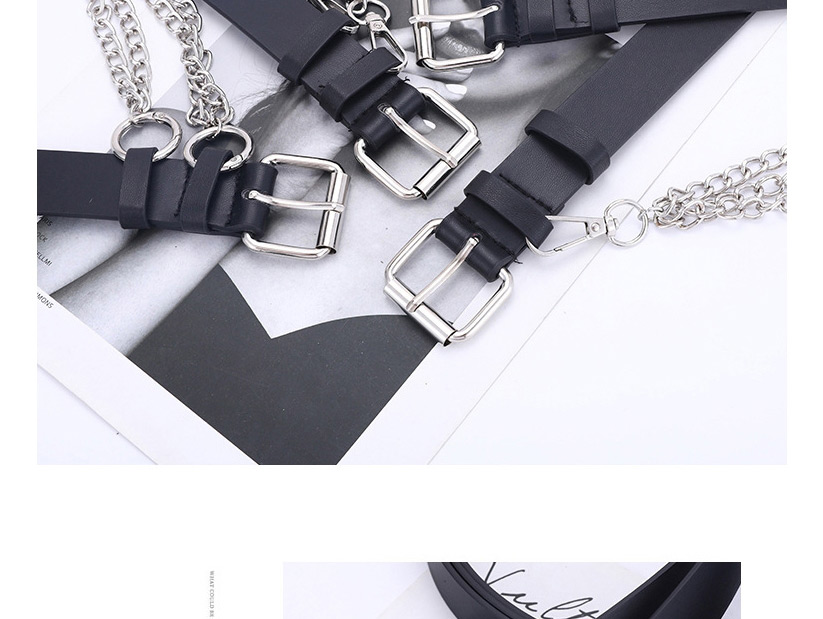 Fashion Black (without Chain) Chain Jeans Hanging Chain Belt,Wide belts
