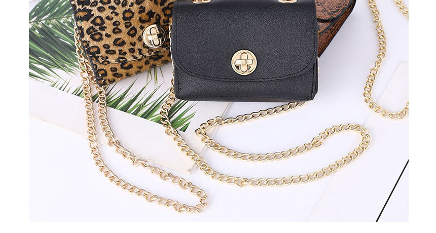 Fashion Black Chain Bag Snake-print Leopard-print Chain Belt Bag,Wide belts