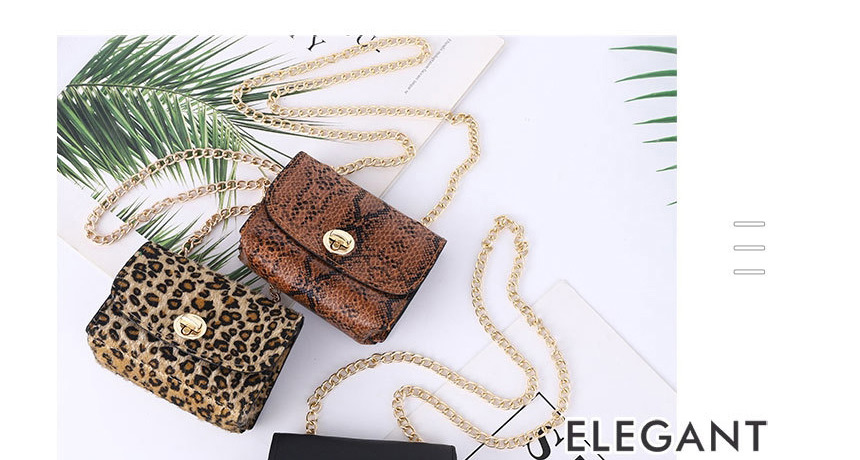 Fashion Leopard Chain Small Bag Snake-print Leopard-print Chain Belt Bag,Wide belts