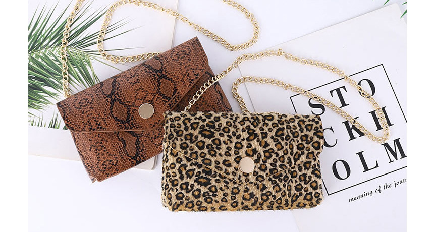 Fashion Leopard Chain Small Bag Snake-print Leopard-print Chain Belt Bag,Wide belts