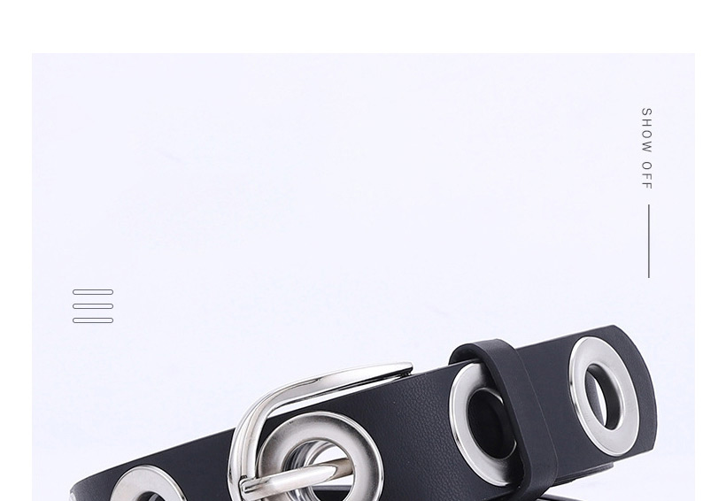 Fashion Black +1 Chain Pneumatic Whole Body Hollow Chain Belt,Wide belts