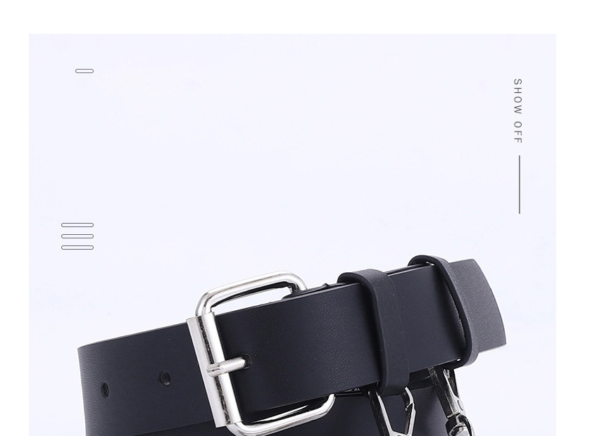 Fashion Black +4 Chain Chain Jeans Hanging Chain Belt,Wide belts