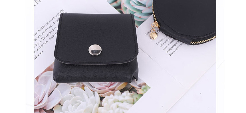 Fashion Black Silver Buckle Bag Can Be Inlaid With Pu Coin Purse,Wallet