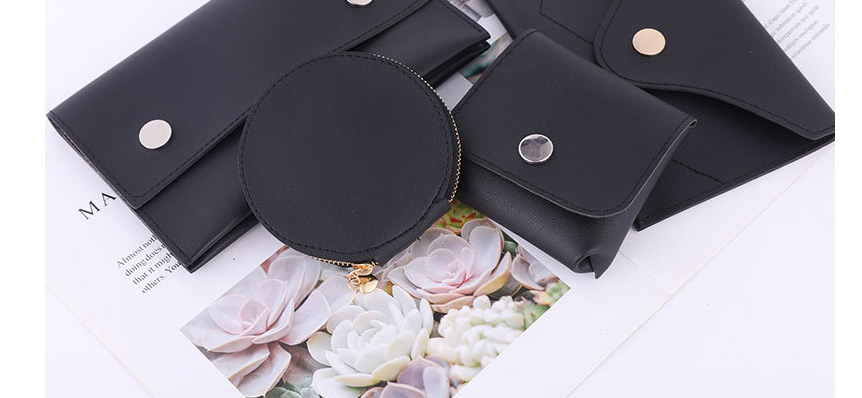 Fashion Black Silver Buckle Bag Can Be Inlaid With Pu Coin Purse,Wallet