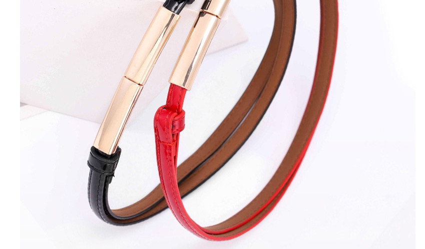 Fashion Red Slim Belt Waist Adjustment Buckle Belt,Thin belts