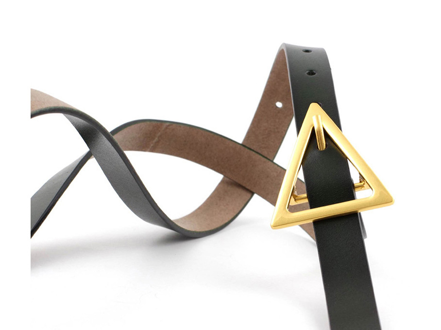 Fashion Beige Triangle Buckle Shape Thin Belt,Thin belts