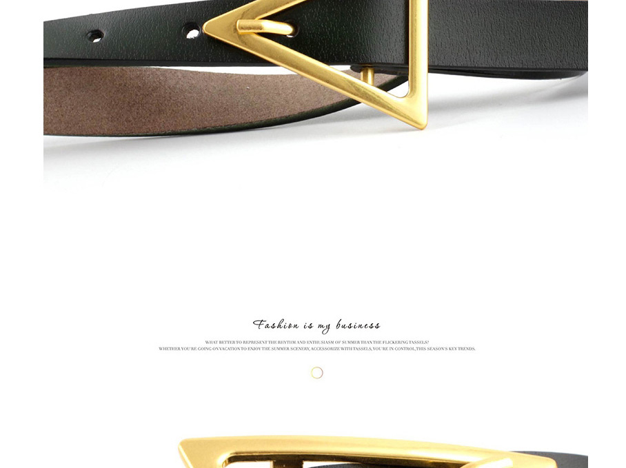 Fashion Light Khaki Triangle Buckle Shape Thin Belt,Thin belts